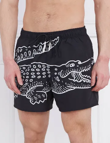Short de baie Lacoste, negru