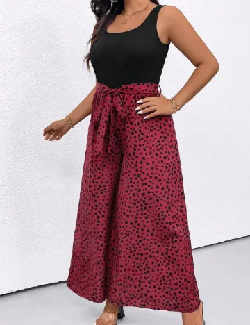Salopeta SHEIN CURVE, visiniu/negru