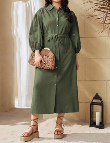 Rochie medie SHEIN CURVE, verde