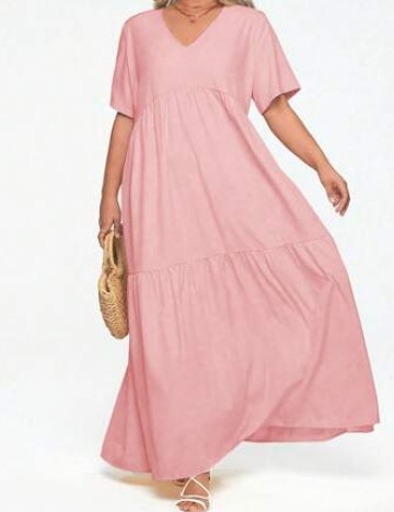 Rochie lunga SHEIN CURVE, roz