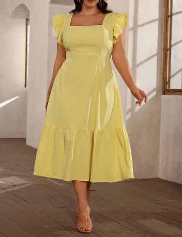Rochie medie SHEIN CURVE, galben