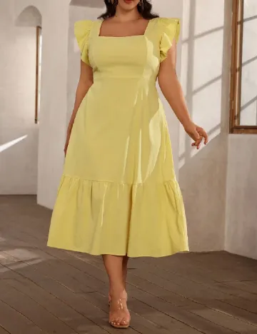 Rochie medie SHEIN CURVE, galben