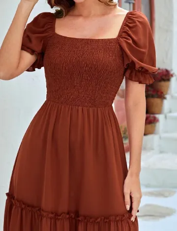 Rochie medie SHEIN, caramiziu