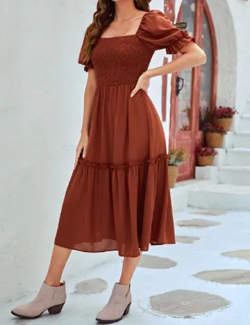 Rochie medie SHEIN, caramiziu