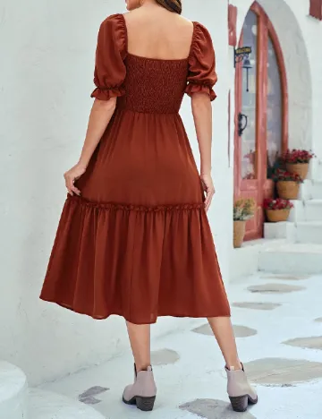 Rochie medie SHEIN, caramiziu