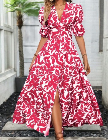 Rochie lunga SHEIN, roz/alb
