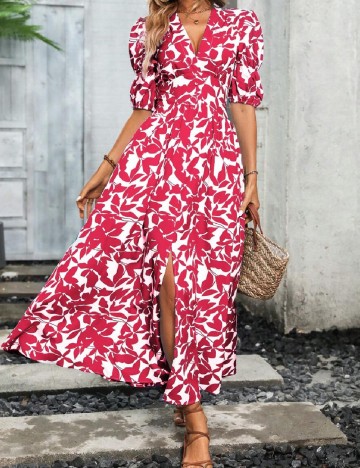 Rochie lunga SHEIN, roz/alb