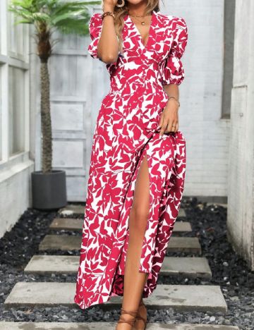 Rochie lunga SHEIN, roz/alb