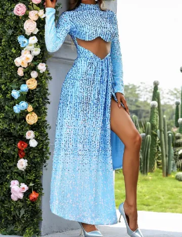 Rochie lunga Miss ord, albastru