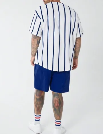 Compleu SHEIN Plus Size Men, alb/albastru