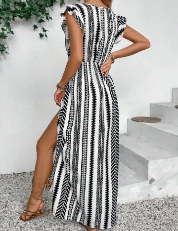 Rochie lunga SHEIN, alb/negru