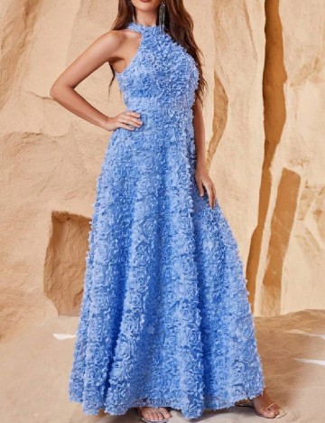 Rochie lunga Faeriesty, albastru