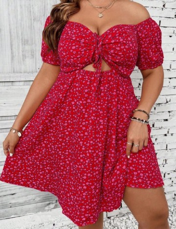 Rochie scurta SHEIN CURVE, rosu