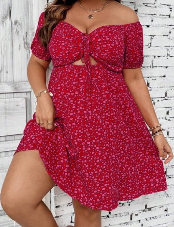 Rochie scurta SHEIN CURVE, rosu