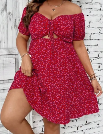 Rochie scurta SHEIN CURVE, rosu