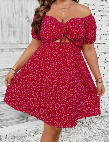 Rochie scurta SHEIN CURVE, rosu