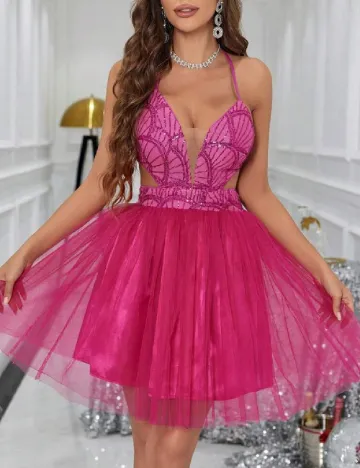 Rochie scurta SHEIN, roz