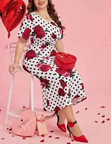 Rochie medie SHEIN CURVE, alb