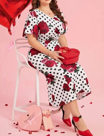 Rochie medie SHEIN CURVE, alb