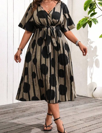 Rochie medie SHEIN CURVE, kaki