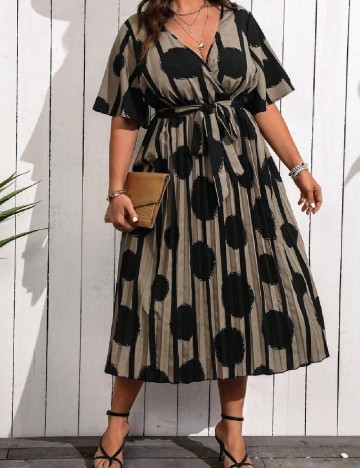Rochie medie SHEIN CURVE, kaki