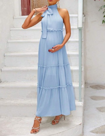 Rochie lunga SHEIN Maternity, bleu