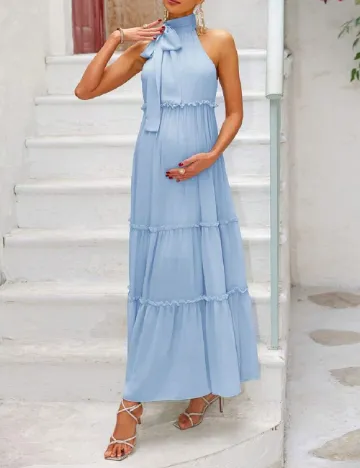 Rochie lunga SHEIN Maternity, bleu