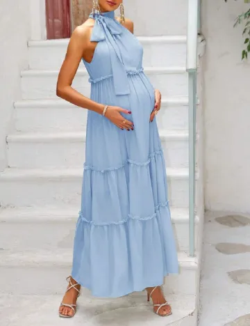 Rochie lunga SHEIN Maternity, bleu
