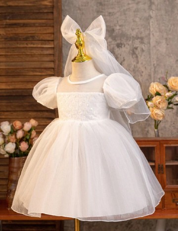 Rochie scurta Shein Kids, alb