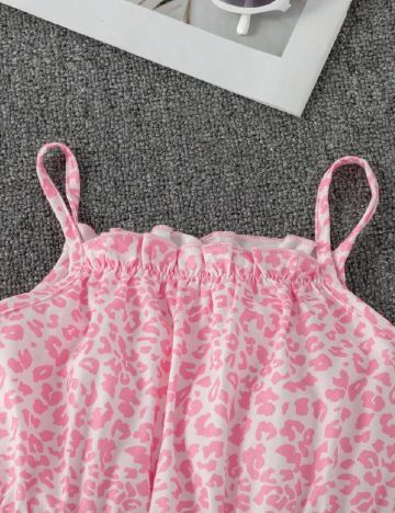 Set salopete 2 bucati Shein Kids, roz