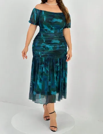 Rochie medie SHEIN CURVE, albastru
