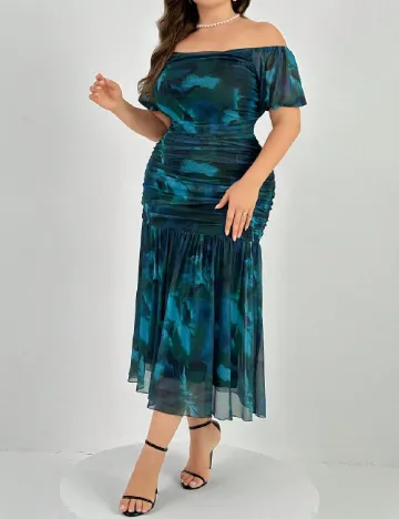 Rochie medie SHEIN CURVE, albastru