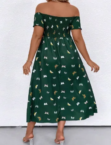 Rochie medie SHEIN CURVE, verde inchis