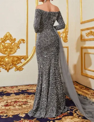 Rochie lunga Dazy, gri