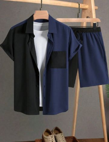 Compleu SHEIN, negru/bleumarin