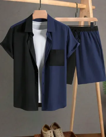 Compleu SHEIN, negru/bleumarin