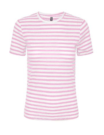 Tricou Vero Moda, roz/alb