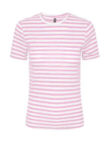 Tricou Vero Moda, roz/alb
