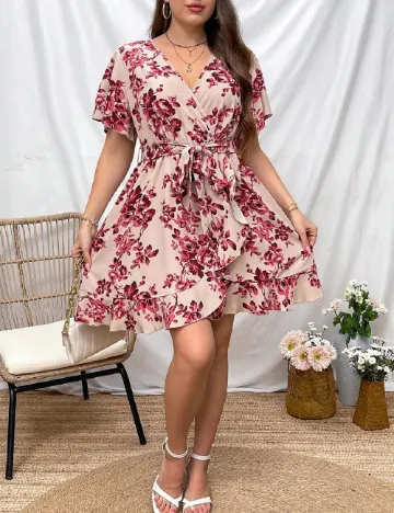 Rochie scurta SHEIN CURVE, floral print