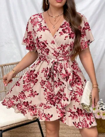 Rochie scurta SHEIN CURVE, floral print
