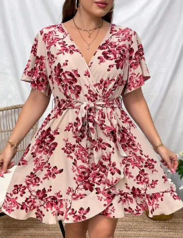 Rochie scurta SHEIN CURVE, floral print