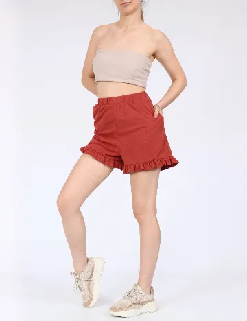 Pantaloni scurti Vero Moda, caramiziu