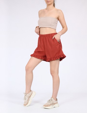 Pantaloni scurti Vero Moda, caramiziu