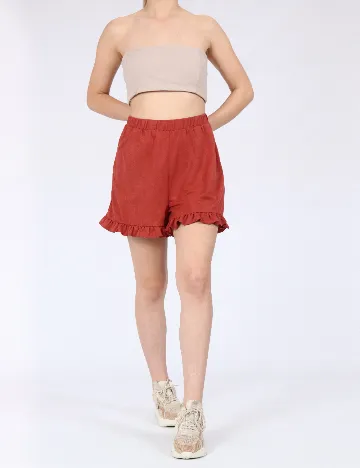 Pantaloni scurti Vero Moda, caramiziu