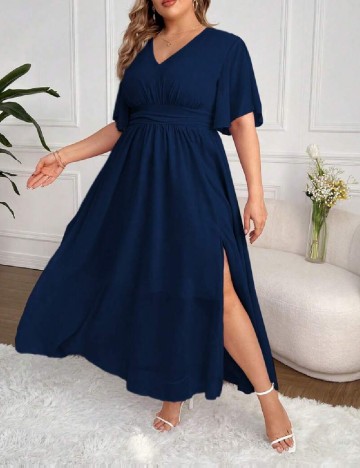Rochie lunga SHEIN CURVE, bleumarin