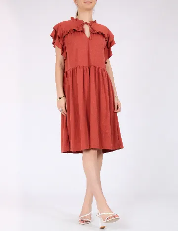 Rochie scurta Vero Moda, caramiziu