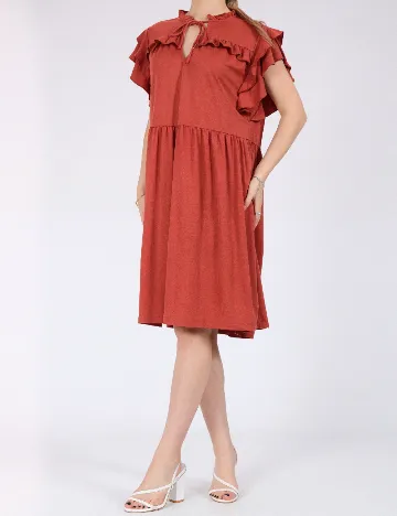 Rochie scurta Vero Moda, caramiziu