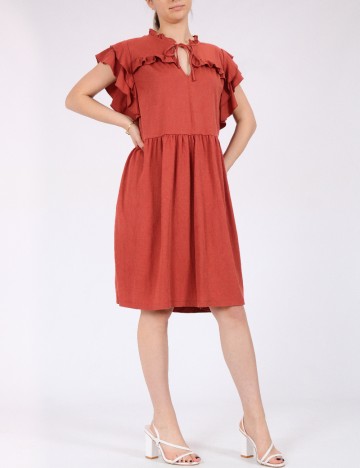 Rochie scurta Vero Moda, caramiziu