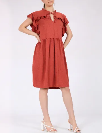 Rochie scurta Vero Moda, caramiziu