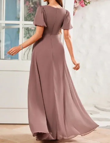 Rochie lunga UNITHORSE, roz pudra inchis